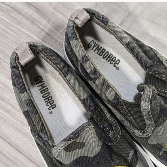 Gymboree SMILEY FACE Sneakers Girls Size 13 Camo Slip On - Picture 11 of 13
